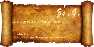 Zsigovits Gábor névjegykártya